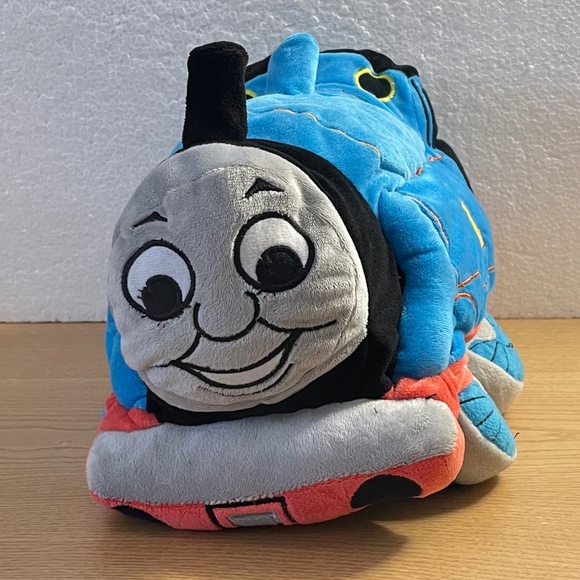 Thomas the Tank Engine Train Pillow Plush Cuddly Stuffed Animal 15” Blue Red - Picture 2 of 7